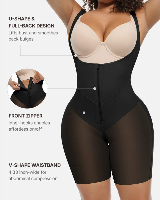 MORELIA U-Shaped Tummy Control Butt Lift Shaper Bodysuit - 3 In 1